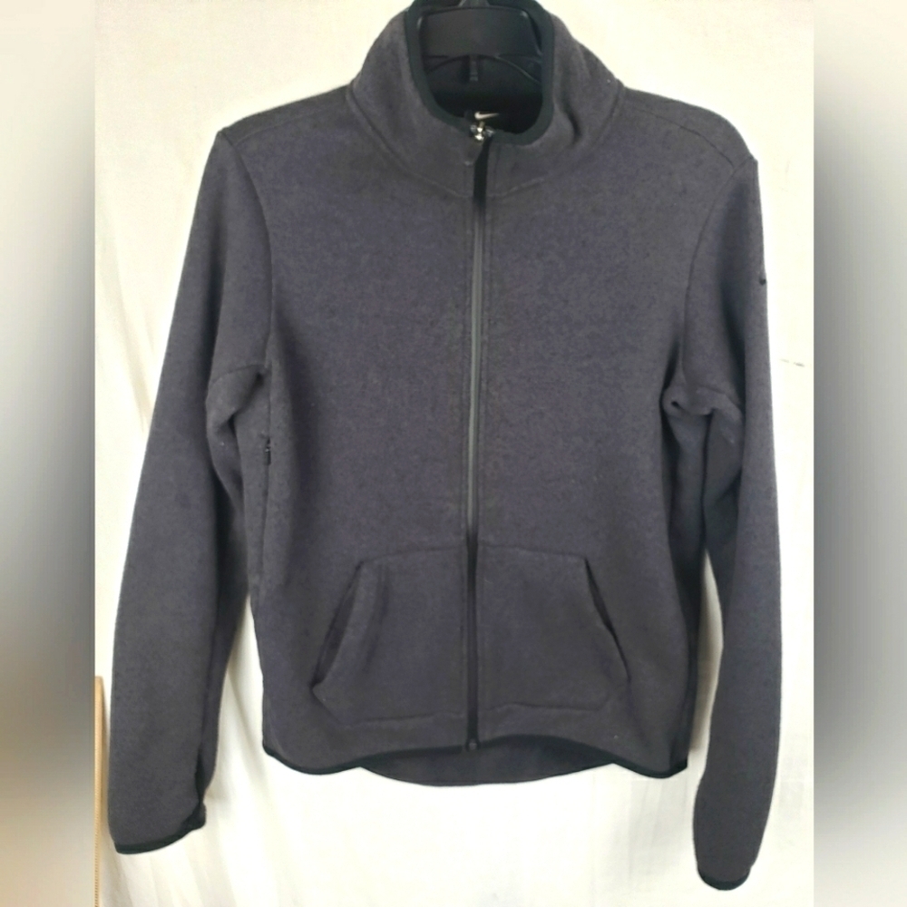 Nike Gray Long Sleeve Athletic Jacket with Thumb Holes Sz M